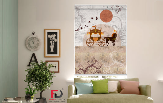 Beautiful Sunset with Horse and Carriages Roller Blinds