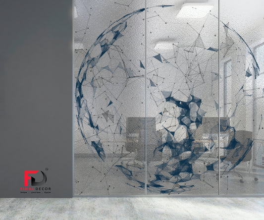 Earth Crystal Design Oneway Glass Films for Office Décor