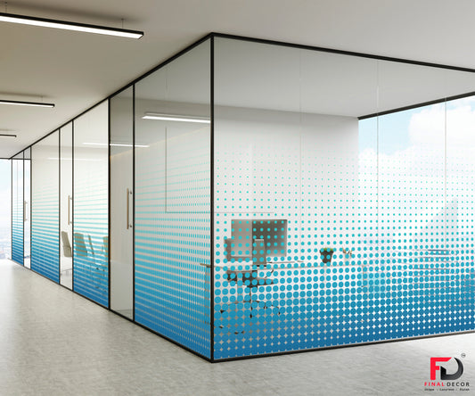 Blue Shade Pixel Design Office Ultra Clear Glass Film