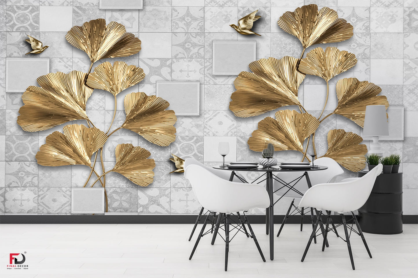 Beautiful Ginkgo Flower Design Wallpaper