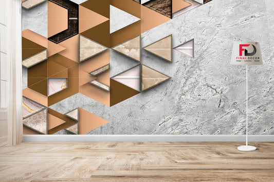 3D Mural Triangle Marble Wallpaper