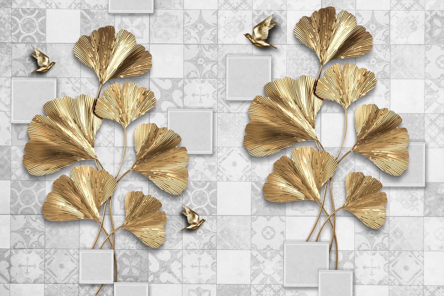 Beautiful Ginkgo Flower Design Wallpaper